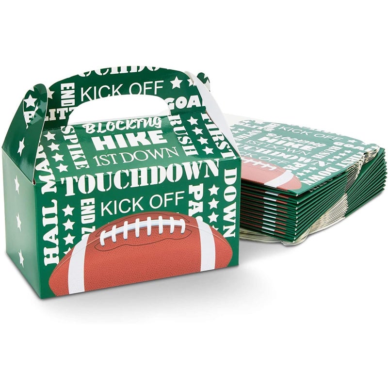 BLUE PANDA Football Snack Bags-24-Pack, 6.15 x 3.55 x 3.5 In, Multicolor Paper Containers - Football Treat Boxes for Birthday & Touchdown Parties - Image 1